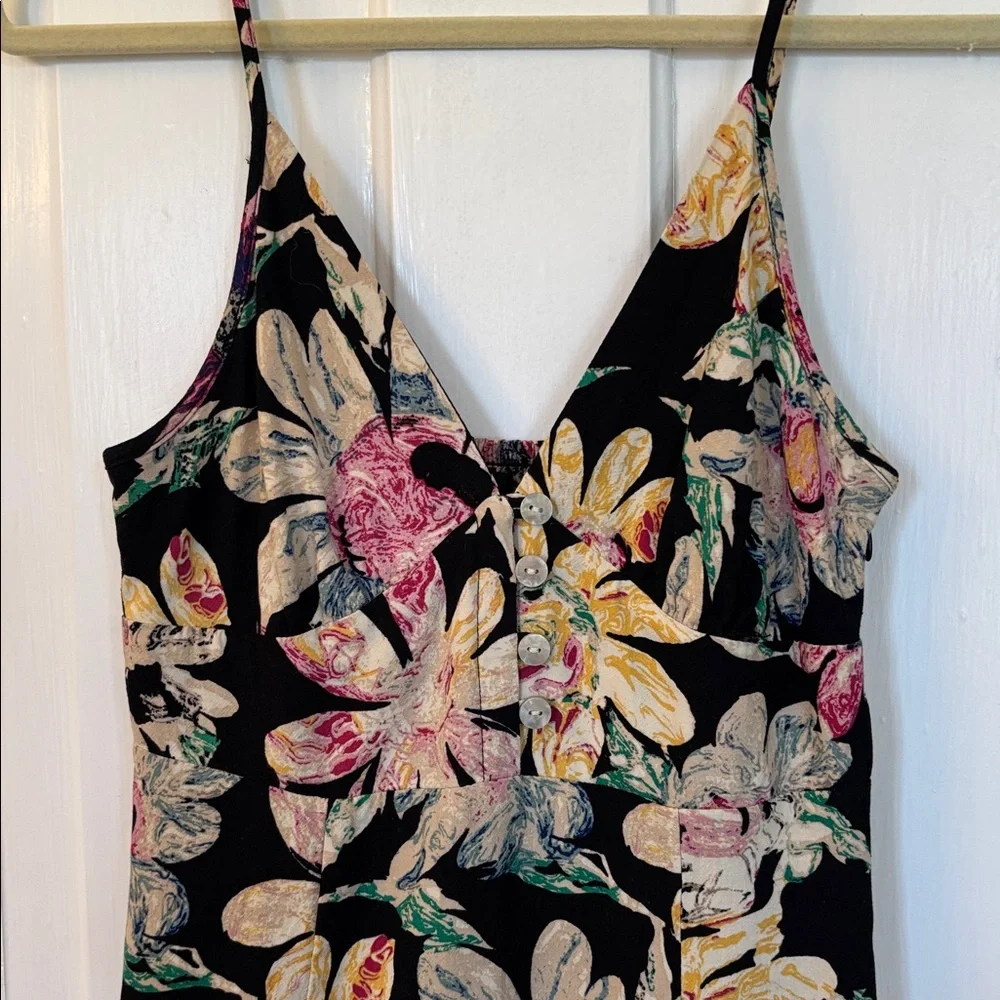 Urban Outfitters Black Spring/Summer Dress with Colorful Floral Print - Picture 2 of 6